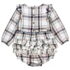 RuffleButts Baby Girls Long Sleeve Ruffle Trim Bubble Romper