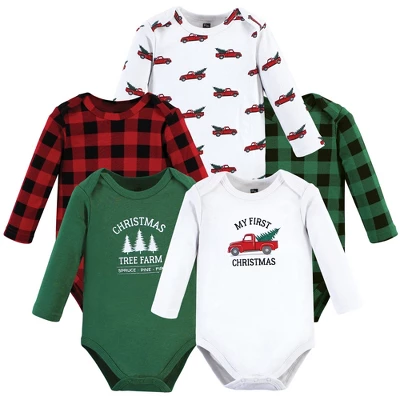 Hudson Baby Unisex Baby Cotton Long-Sleeve Bodysuits, Christmas Tree 10 Hudson Baby Unisex Baby Cotton Long-Sleeve Bodysuits, Christmas Tree - Image 10