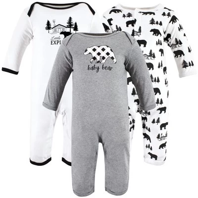 Hudson Baby Unisex Baby Cotton Coveralls, Baby Bear Gray Black 5 Hudson Baby Unisex Baby Cotton Coveralls, Baby Bear Gray Black - Image 5