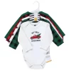 Hudson Baby Unisex Baby Cotton Long-Sleeve Bodysuits, Christmas Tree