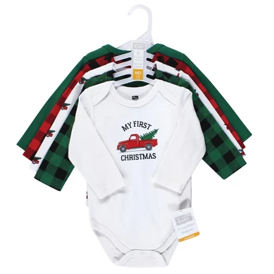Hudson Baby Unisex Baby Cotton Long-Sleeve Bodysuits, Christmas Tree 1 Hudson Baby Unisex Baby Cotton Long-Sleeve Bodysuits, Christmas Tree
