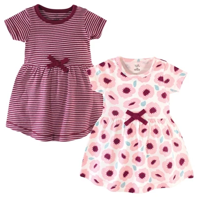 Touched By Nature Baby And Toddler Girl Organic Cotton Short-Sleeve Dresses 2pk, Blush Blossom 3 Touched By Nature Baby And Toddler Girl Organic Cotton Short-Sleeve Dresses 2pk, Blush Blossom - Image 3