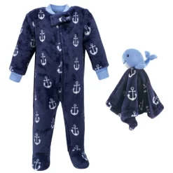 Hudson Baby Infant Boy Flannel Plush Sleep And Play And Security Toy, Whale Anchor -Baby Nest Deals Store GUEST a843ccaa 389d 4d2b 82bd b4835b20d33c