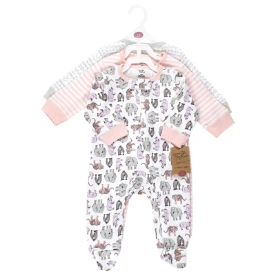 Touched By Nature Infant Girl Organic Cotton Sleep And Play, Girl Endangered Safari 1 Touched By Nature Infant Girl Organic Cotton Sleep And Play, Girl Endangered Safari