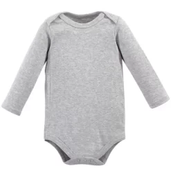 Hudson Baby Cotton Long-Sleeve Bodysuits 5pk, Gray Penguin