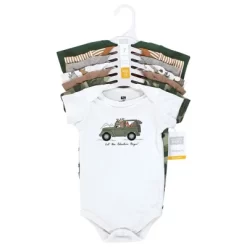 Hudson Baby Cotton Bodysuits, Animal Adventure