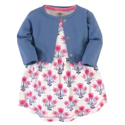 Touched By Nature Baby And Toddler Girl Organic Cotton Dress And Cardigan 2pc Set, Abstract Flower -Baby Nest Deals Store GUEST adfe64f2 da9a 45b7 a808 746b557a5bcd