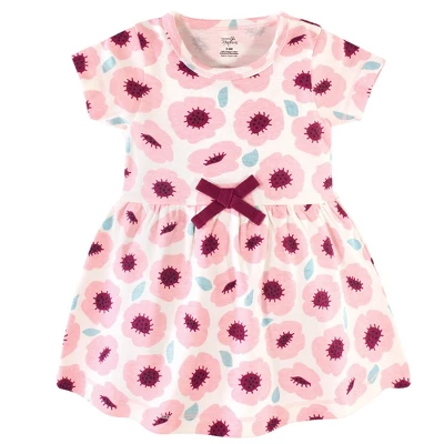 Touched By Nature Baby And Toddler Girl Organic Cotton Short-Sleeve Dresses 2pk, Blush Blossom 2 Touched By Nature Baby And Toddler Girl Organic Cotton Short-Sleeve Dresses 2pk, Blush Blossom - Image 2