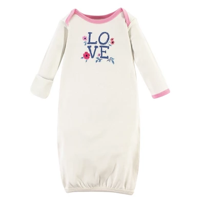 Touched By Nature Baby Girl Organic Cotton Gowns, Garden Floral, 0-6 Months 1 Touched By Nature Baby Girl Organic Cotton Gowns, Garden Floral, 0-6 Months