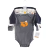 Hudson Baby Infant Boy Cotton Long-Sleeve Bodysuits 5pk, Forest