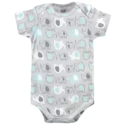 Luvable Friends Baby Boy Cotton Bodysuits, Boy Basic Elephant