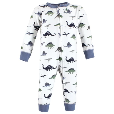 Hudson Baby Cotton Sleep And Play, Blue Green Dino 2 Hudson Baby Cotton Sleep And Play, Blue Green Dino - Image 2