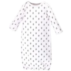 Touched By Nature Baby Organic Cotton Long-Sleeve Gowns 3pk, Safari