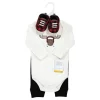 Hudson Baby Unisex Baby Cotton Bodysuit, Pant And Shoe Set, Winter Moose