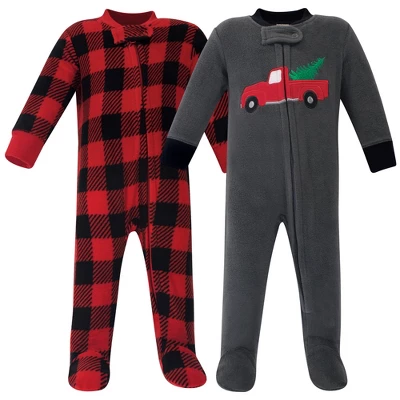 Hudson Baby Infant Boy Fleece Zipper Sleep And Play 2pk, Christmas Tree 1 Hudson Baby Infant Boy Fleece Zipper Sleep And Play 2pk, Christmas Tree