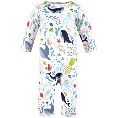 Touched By Nature Organic Cotton Coveralls, Ocean 3 Touched By Nature Organic Cotton Coveralls, Ocean - Image 3