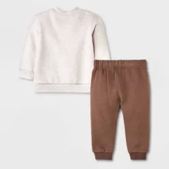 Baby Boys' Winnie The Pooh Printed Top And Bottom Set - Beige