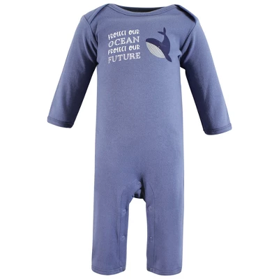 Touched By Nature Organic Cotton Coveralls, Ocean 2 Touched By Nature Organic Cotton Coveralls, Ocean - Image 2