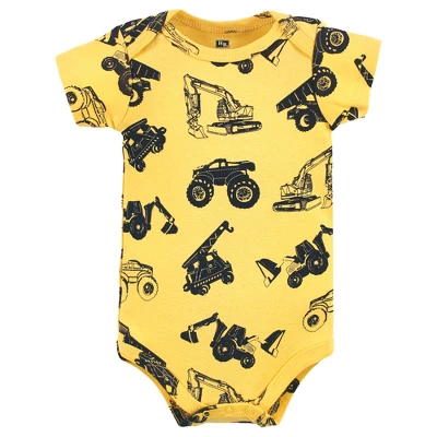 Hudson Baby Infant Boys Cotton Bodysuits, Construction Trucks 3 Hudson Baby Infant Boys Cotton Bodysuits, Construction Trucks - Image 3
