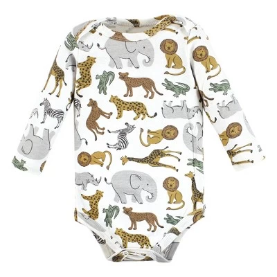 Hudson Baby Unisex Baby Cotton Long-Sleeve Bodysuits, Rustic Safari 3 Hudson Baby Unisex Baby Cotton Long-Sleeve Bodysuits, Rustic Safari - Image 3
