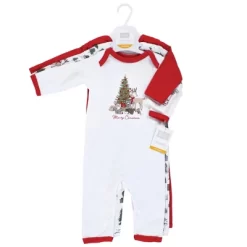 Hudson Baby Unisex Baby Cotton Coveralls, Christmas Forest