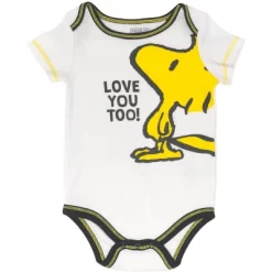 Peanuts Snoopy Woodstock Baby Boys 4 Pack Short Sleeve Bodysuit Peanuts '20