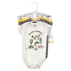 Hudson Baby Unisex Baby Cotton Bodysuits, Desert Animals