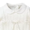 Hope & Henry Baby Cable Romper With Peter Pan Collar