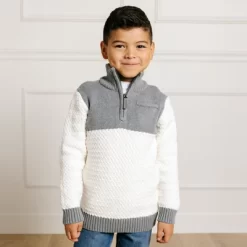 Hope & Henry Boys' Long Sleeve Colorblock Half Zip Pullover Sweater, Infant -Baby Nest Deals Store GUEST d46368b0 95bb 425e b7c4 94878bb212ee