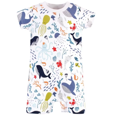 Touched By Nature Unisex Baby Organic Cotton Rompers, Ocean 3 Touched By Nature Unisex Baby Organic Cotton Rompers, Ocean - Image 3