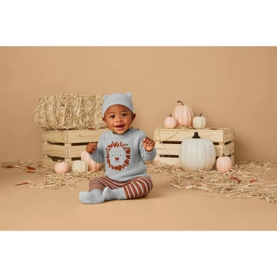 Carter's Just One You®️ Baby Boys' 3pc Lion Sweater & Bottom Set - Gray 6 Carter's Just One You®️ Baby Boys' 3pc Lion Sweater & Bottom Set - Gray - Image 6