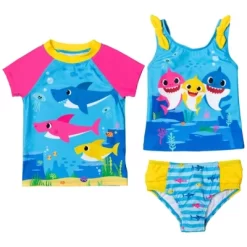 Pinkfong Baby Shark Baby Girls Rash Guard Tankini Top And Bikini Bottom 3 Piece Swimsuit Set Infant -Baby Nest Deals Store GUEST dac592ef 0143 4cdf 8e97 5ebbd4c7252e