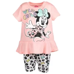 Mickey Mouse & Friends Minnie Mouse Baby Girls Graphic T-Shirt And Shorts Outfit Set Infant