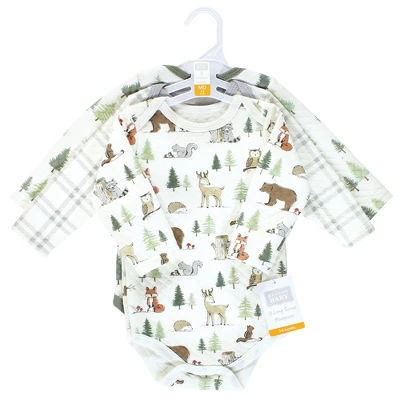 Hudson Baby Unisex Baby Quilted Long Sleeve Cotton Bodysuits, Forest Animals 1 Hudson Baby Unisex Baby Quilted Long Sleeve Cotton Bodysuits, Forest Animals