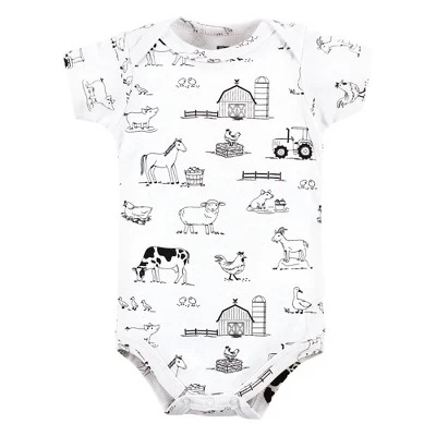 Hudson Baby Unisex Baby Cotton Bodysuits, Farm Friends 3 Hudson Baby Unisex Baby Cotton Bodysuits, Farm Friends - Image 3