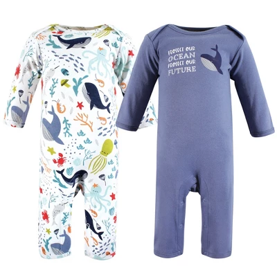 Touched By Nature Organic Cotton Coveralls, Ocean 4 Touched By Nature Organic Cotton Coveralls, Ocean - Image 4