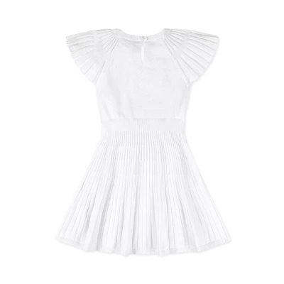 Hope & Henry Girls' Organic Cotton Short Flutter Sleeve Sweater Dress, Infant 2 Hope & Henry Girls' Organic Cotton Short Flutter Sleeve Sweater Dress, Infant - Image 2