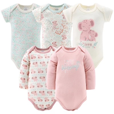 The Peanutshell Baby Girl Floral Elephant 30-Piece Newborn Layette Gift Set, 0-3 Months 1 The Peanutshell Baby Girl Floral Elephant 30-Piece Newborn Layette Gift Set, 0-3 Months