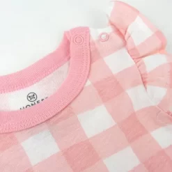 Honest Baby 2pk Ruffle Strawberry Patch Bodysuit Dress - Pink