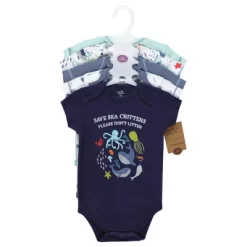 Touched By Nature Organic Cotton Bodysuits, Sea Critters