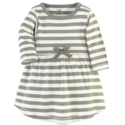 Touched By Nature Baby And Toddler Girl Organic Cotton Long-Sleeve Dresses 2pk, Poinsettia