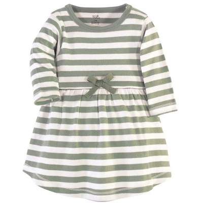 Touched By Nature Baby And Toddler Girl Organic Cotton Long-Sleeve Dresses 2pk, Poinsettia 1 Touched By Nature Baby And Toddler Girl Organic Cotton Long-Sleeve Dresses 2pk, Poinsettia