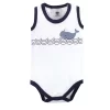 Hudson Baby Infant Boy Cotton Sleeveless Bodysuits 5pk, Sailor Whale