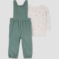 Carter's Just One You®️ Baby Girls' Floral Top & Overalls Set - Green -Baby Nest Deals Store GUEST ec08e276 01d5 4e1c b91d 32d4ffd44660