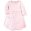 Touched By Nature Baby And Toddler Girl Organic Cotton Long-Sleeve Dresses 2pk, Pink Elephant