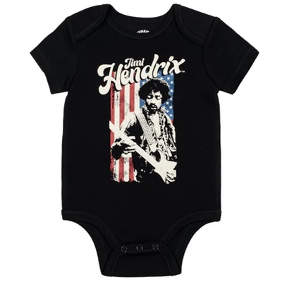 Jimi Hendrix 3 Pack Cuddly Short Sleeve Bodysuits Black/Yellow 2 Jimi Hendrix 3 Pack Cuddly Short Sleeve Bodysuits Black/Yellow - Image 2