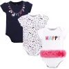 Little Treasure Baby Girl Cotton Bodysuits 3pk, Happy Rainbow