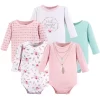 Little Treasure Baby Girl Cotton Long-Sleeve Bodysuits 5pk, Boho