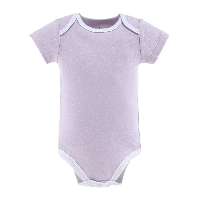 The Peanutshell Baby Girl Short Sleeve Bodysuits, 5-Pack, Purple/Grey/Mint, Newborn To 24 Months 3 The Peanutshell Baby Girl Short Sleeve Bodysuits, 5-Pack, Purple/Grey/Mint, Newborn To 24 Months - Image 3