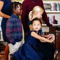 Hope & Henry Girls' Sleeveless Pleated Collar Sateen Party Dress, Infant -Baby Nest Deals Store GUEST f69c2142 5499 496a b608 9a187527f622